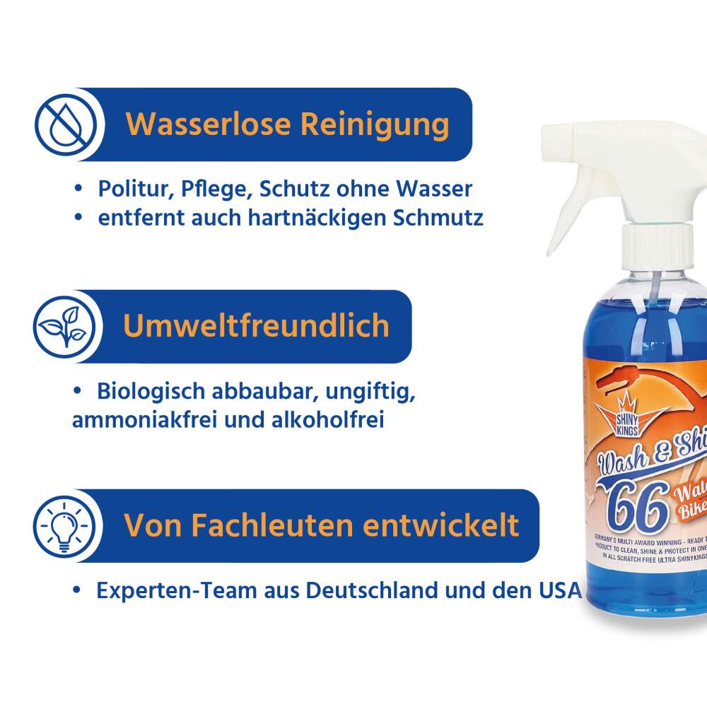 Wash & Shine BIKE - Wasserloser Schnellreiniger - 0,5 Liter Wash & Shine BIKE - Wasserloser Schnellreiniger - 0,5 Liter